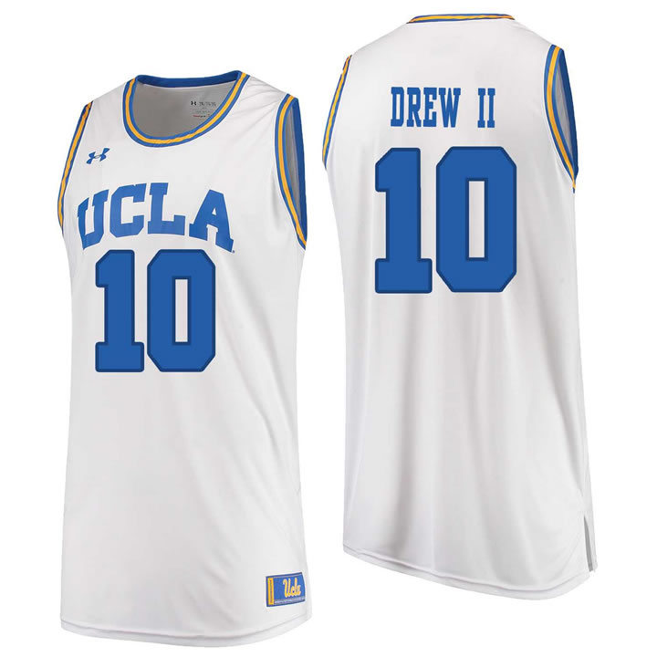 UCLA Bruins 10 Larry Drew II White College Basketball Jersey Dzhi
